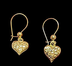GLD | 18K Golden Heart Dangling Earrings