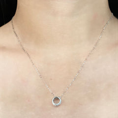 Circle Hoop Diamond Necklace 18kt