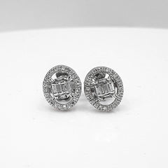 #LVNA2024 | Classic Oval Halo Stud Diamond Earrings 14kt