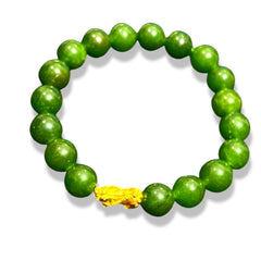 GLD | 24K Lucky Piyao Emerald Gemstones Bracelet