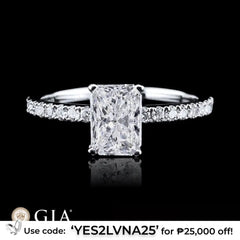 1.19cts L VS1 Radiant Diamond Paved Engagement Ring GIA Certified