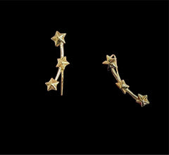 GLD | 18K Golden Triple Star Earrings