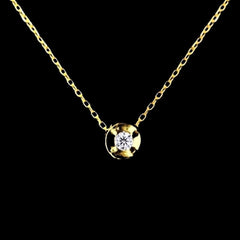 8.8 5 年 GLD | 0.30 克拉面部金色圆形放大浮动钻石项链 16-18 英寸 18kt 链条