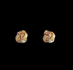 GLD | 18K Golden Multi-Tone Knot Earrings