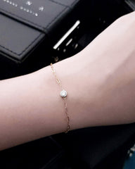 LVNA Signatures Diamond Bezel Center Bar Bracelet 18kt
