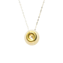#LVNA2024 |  24K Pendant Lucky Jade Golden Circle Necklace in 18kt Tauco Chain