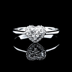 10.10 | Dainty Heart Halo Diamond Ring 14Kt