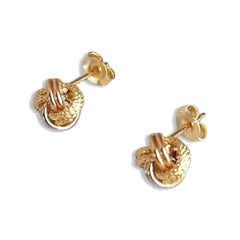 GLD | 18K Golden Multi-Tone Knot Earrings