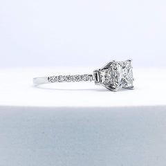 #LoveIVANA | 1.60cts I SI2 Princess Cut Paved Diamond Engagement Ring 14kt IGI Certified