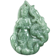 THE VAULT | Genuine Natural Hand Carved Jadeite Goddess Necklace