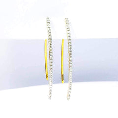 #LVNA2024 |  Golden Paved Hook Hoop Diamond Earrings 18kt