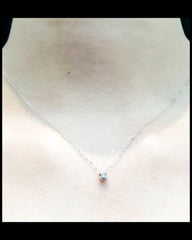 GLD | 18K Golden Round Floater Diamond Necklace 16-18”