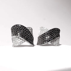 # #LVNA2024 | Crossover Black & White Creolle Colored Diamond Earrings 14kt