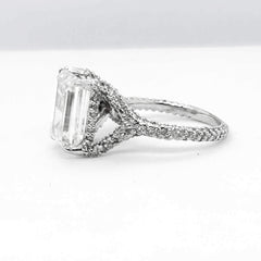 #PREORDER | 6.52cts G VS1 Emerald Diamond Engagement Ring 18kt IGI Certified