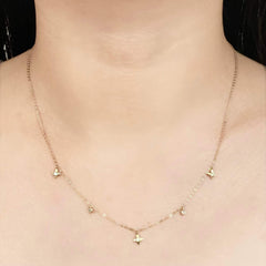 #LVNA2024 | Golden Floral Station Diamond Necklace 18kt