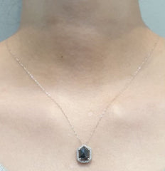 3.8ct Trapezoid Black Colored Diamond Necklace 18kt | LVNA Signatures