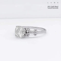 1.60 克拉 L I1 圆形单石钻石订婚戒指 14 克拉