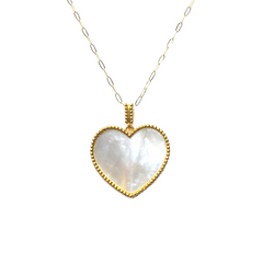 GLD | Large Golden Mother Of Pearl Pendant Necklace 18kt