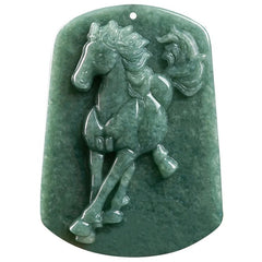 THE VAULT | Genuine Natural Horse Hand Carved Jadeite Necklace