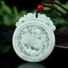 #TheVault | Natural Myanmar Kirin Hand Carved Jadeite Necklace