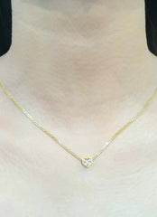 Unisex Diamond Center Bar Bezel Necklace 18kt