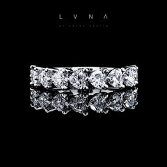 #EternityByLVNA | Heart Cut 3/4 Half Eternity Diamond Ring 14kt
