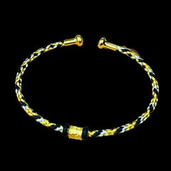GLD | 24K Lucky Mantra Barrel Wooven Rope Bangle