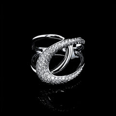 PREORDER | Crossover Paved Cocktail Diamond Ring 14kt