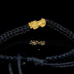 The Vault | 24kt Lucky Piyao Black String Unisex Bracelet