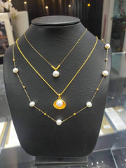 GLD | Golden Station Ball Pearl Necklace 18kt