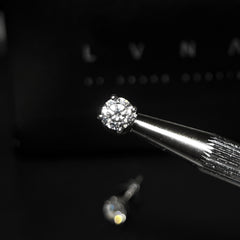 1.25cts J-K VS2-SI2 Round Brilliant Solitaire Stud Diamond Earrings 18kt | #LoveLVNA