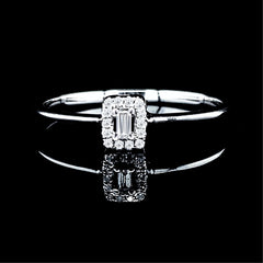#LVNA선물 | 에메랄드 헤일로 파베 다이아몬드 약혼 반지 반지 14kt