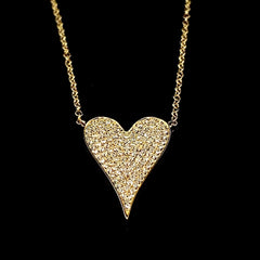 PREORDER | Large Golden Heart Diamond Necklace 14kt