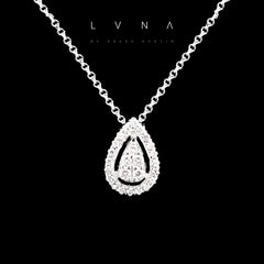 LVNA 선물 | 티어드롭 다이아몬드 목걸이 16-18" 18kt 화이트 골드 체인