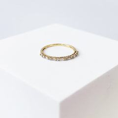 #ThePromise | Golden Half Eternity Baguette Stack Diamond Ring 18kt