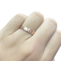 Rose Unisex 5MM Brushed Matte Plain Wedding Ring 14kt