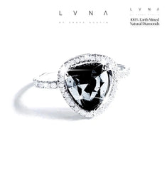 LVNA 5ct 디아만테스 하트 할로 블랙 다이아몬드 목걸이 14kt