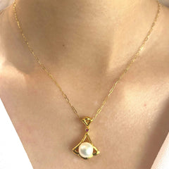 GLD | Golden Hanging Pearl Twilight Necklace 18kt