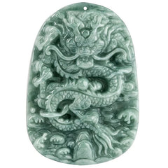 THE VAULT | Extra Large Premium Hand Carved Dragon Jadeite Long Drop Necklace