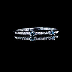 PREORDER | Half Eternity Stacked Blue Colored Diamond Ring 14kt