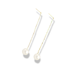 #LVNA2024 | 18K Golden Feather Pearl Drop Dangling Earrings