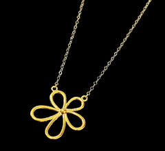 GLD | 18K Golden Big Flower Necklace Classic Chain 16-18”
