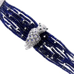 Panther Beads 사파이어 &amp; 다이아몬드 브레이슬릿 18kt
