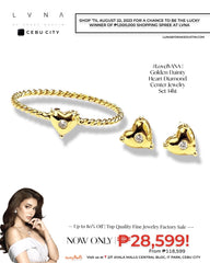 Golden Dainty Heart Diamond Center Jewelry Set 14kt #LoveLVNA