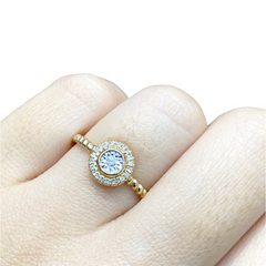 Golden Classic Round Diamond Ring 14kt | CLR