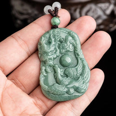 #TheVault | Genuine Natural Long Pai Hand Carved Jadeite Necklace