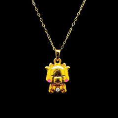 The Vault | Golden Lucky Pig Diamond Necklace 18kt