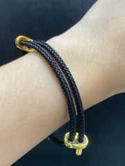 GLD | 24K Fortune Mantra Black String Bracelet