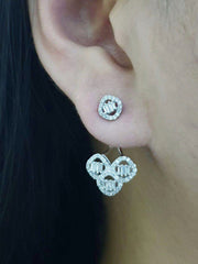Floral Drop Dangle Diamond Earrings 18kt
