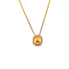 LVNA Signatures Rare Cushion Colored Gemstones Necklace 14kt
